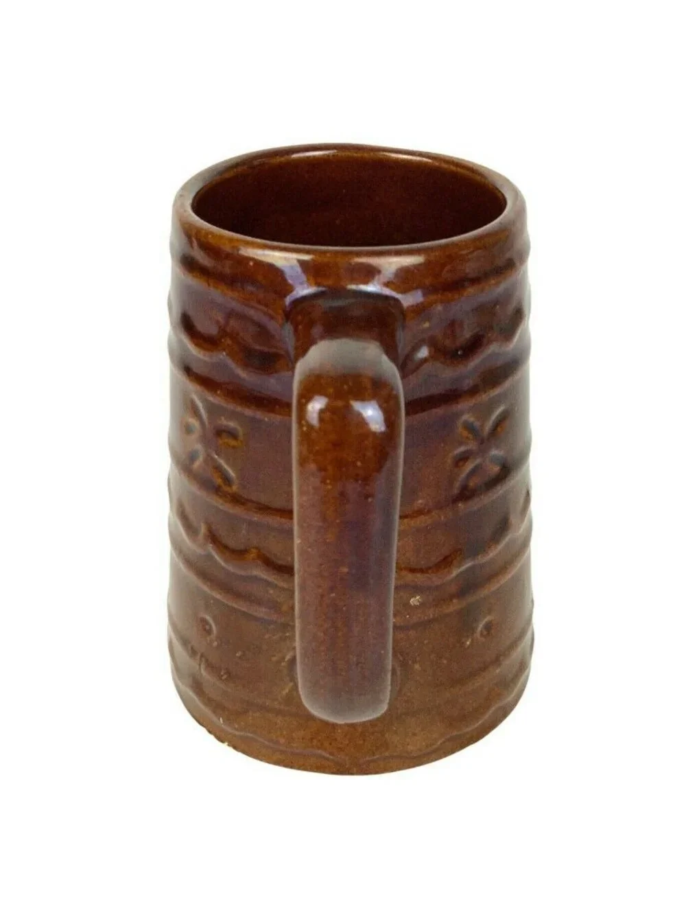 Hull Marcrest Brown Daisy Dot Stoneware Coffee Mug/Beer Stein Retro Farmhouse